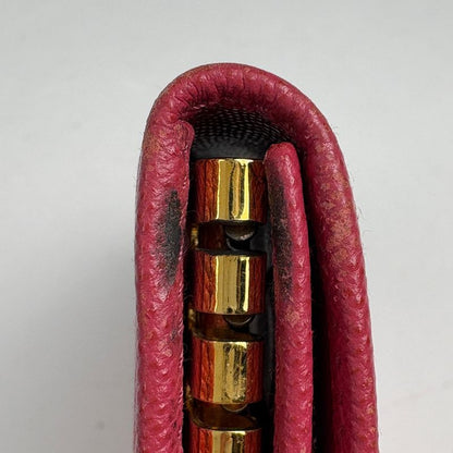 Prada Logo 6 Row Key Case Saffiano Leather Pink Key Holder