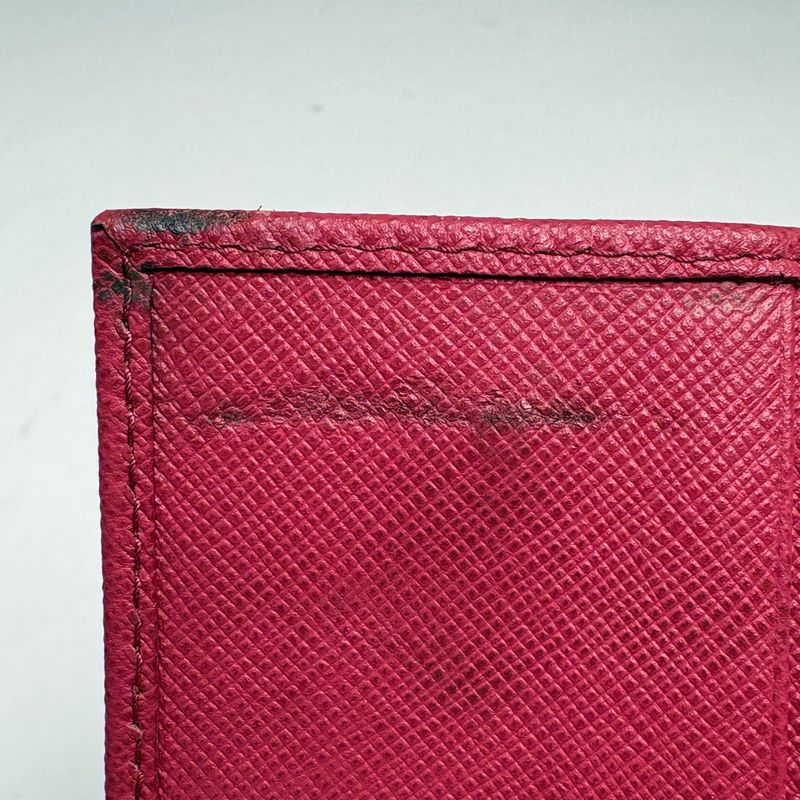 Prada Logo 6 Row Key Case Saffiano Leather Pink Key Holder
