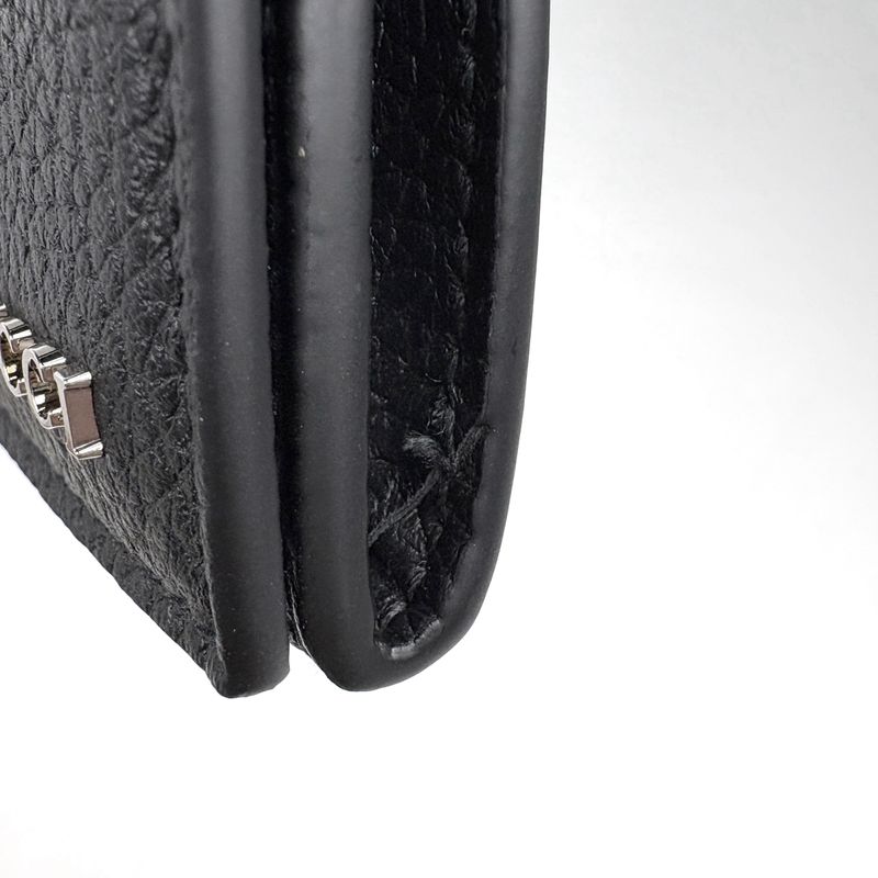Gucci Logo Card Case Leather Black