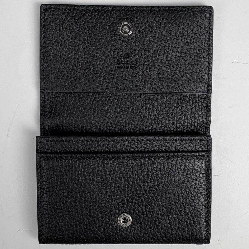 Gucci Logo Card Case Leather Black