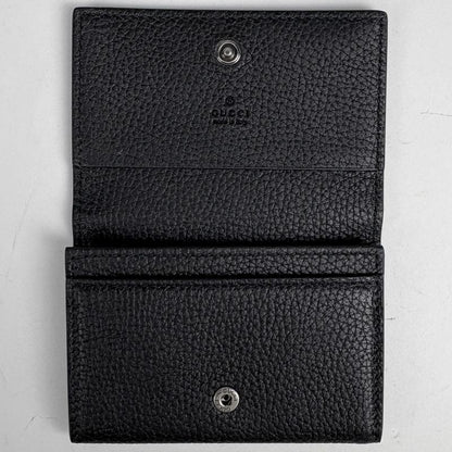 Gucci Logo Card Case Leather Black
