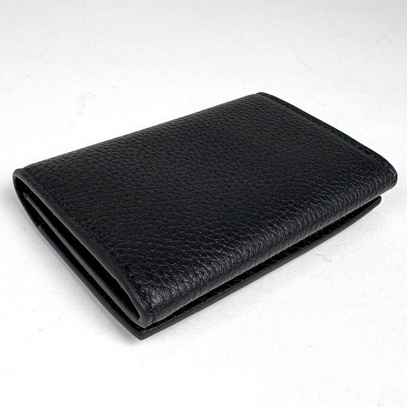 Gucci Logo Card Case Leather Black