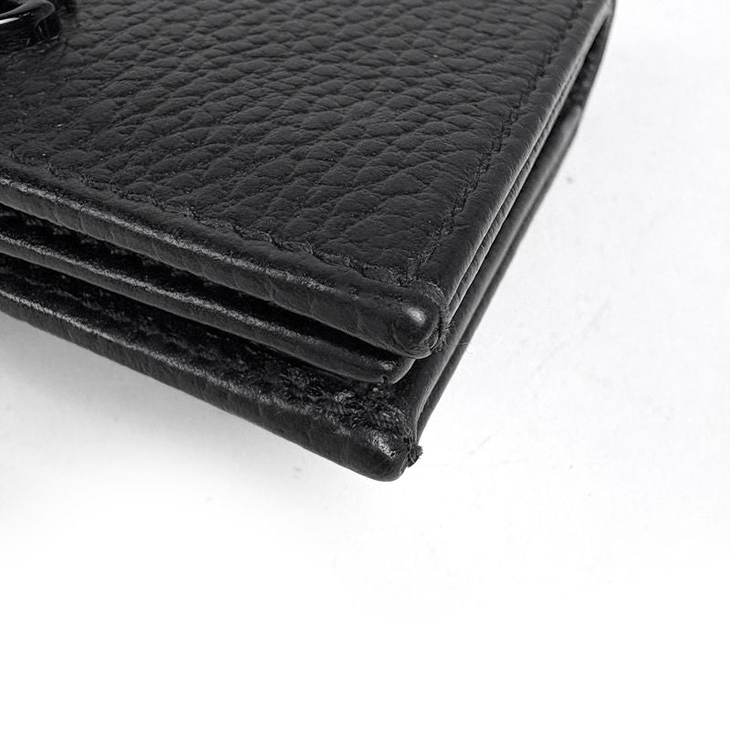 Gucci GG Marmont Mini Wallet Double Bifold Leather Black