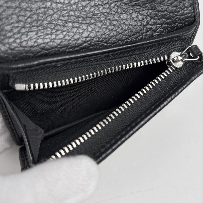 Gucci GG Marmont Mini Wallet Double Bifold Leather Black