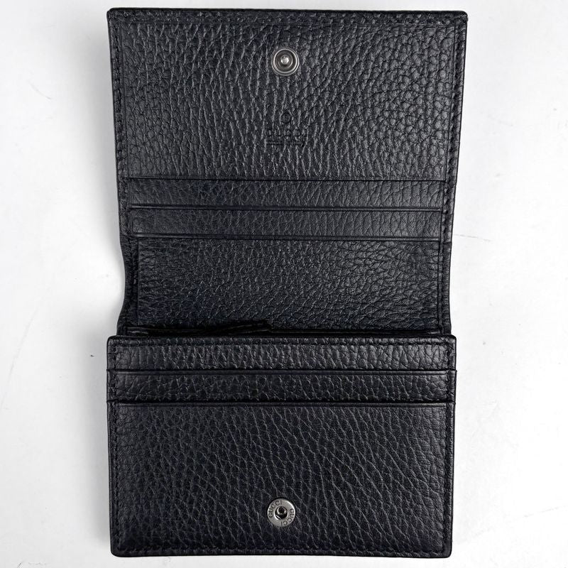 Gucci GG Marmont Mini Wallet Double Bifold Leather Black