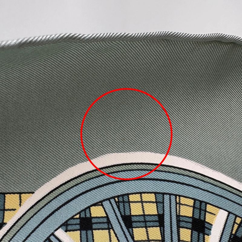 Hermes Carre 90 the Bull & Mouth Regents Circus Piccadilly Mail Scarf Silk Gray