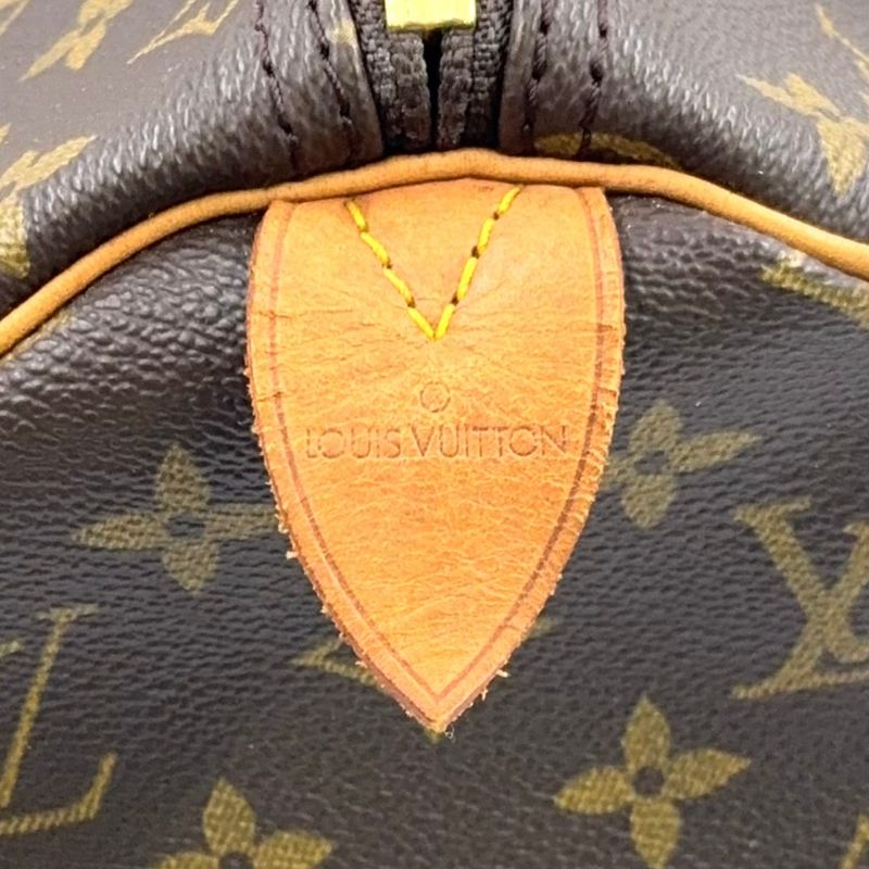 Louis Vuitton Keepall 45 Monogram Leather Brown Boston Bag Gold