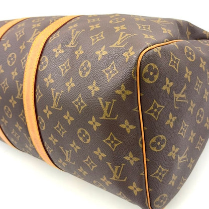 Louis Vuitton Keepall 45 Monogram Leather Brown Boston Bag Gold