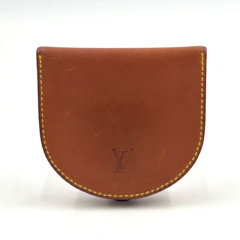 Louis Vuitton Porte-Monnaie Cuvette Nomad Coin Case Leather Brown Wallet