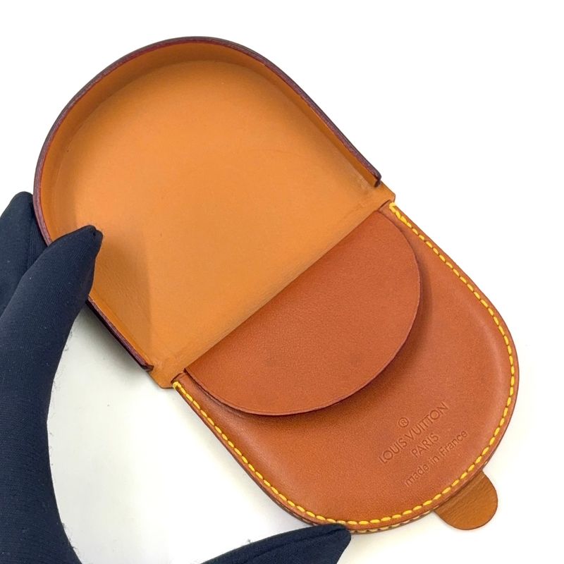 Louis Vuitton Porte-Monnaie Cuvette Nomad Coin Case Leather Brown Wallet