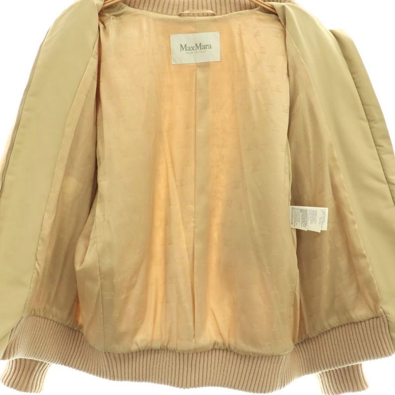 Max Mara Teddy Bear Bomber Jacket Zip Up 40 Beige