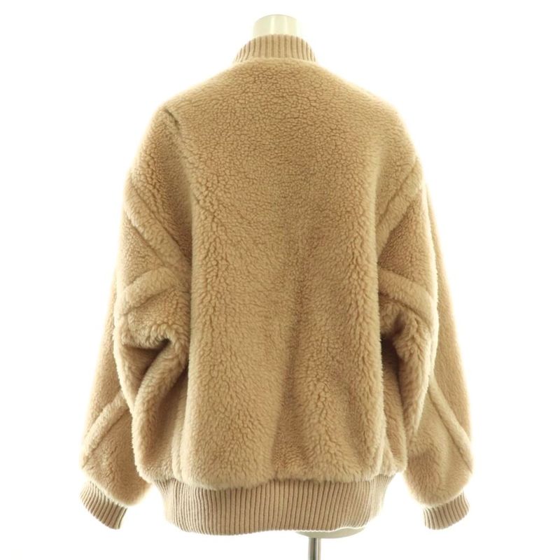 Max Mara Teddy Bear Bomber Jacket Zip Up 40 Beige