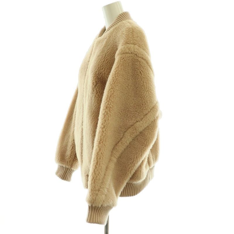 Max Mara Teddy Bear Bomber Jacket Zip Up 40 Beige