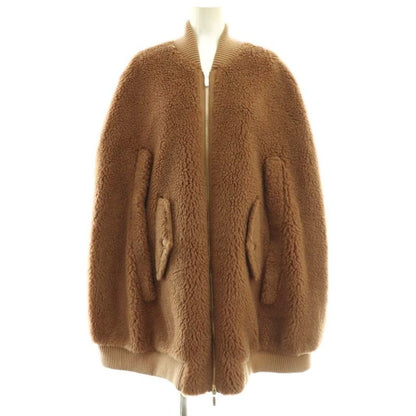 Max Mara Teddy Bear Cape Coat Outer Poncho Zip Up M Brown