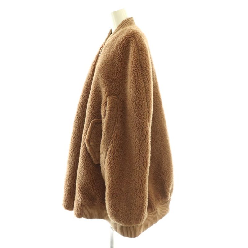 Max Mara Teddy Bear Cape Coat Outer Poncho Zip Up M Brown