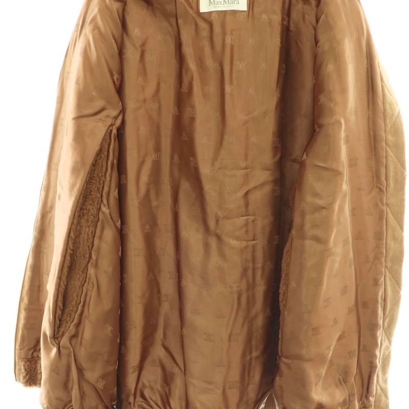 Max Mara Teddy Bear Cape Coat Outer Poncho Zip Up M Brown