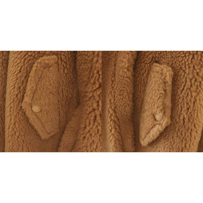 Max Mara Teddy Bear Cape Coat Outer Poncho Zip Up M Brown