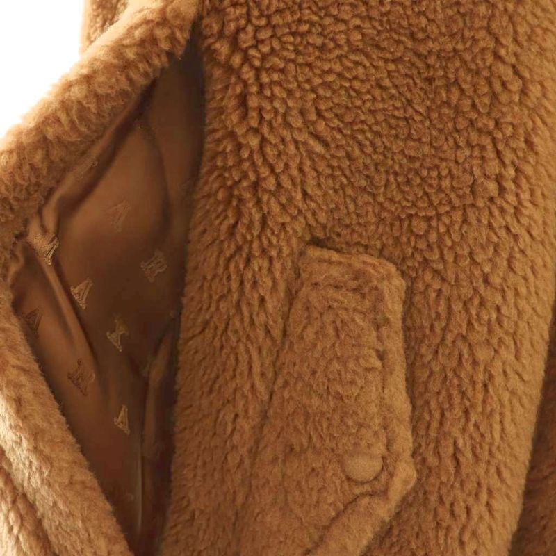 Max Mara Teddy Bear Cape Coat Outer Poncho Zip Up M Brown