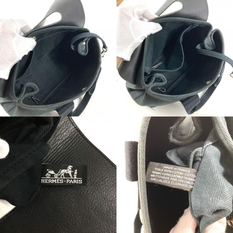 Hermes Handbag Valparaiso PM Cotton Black
