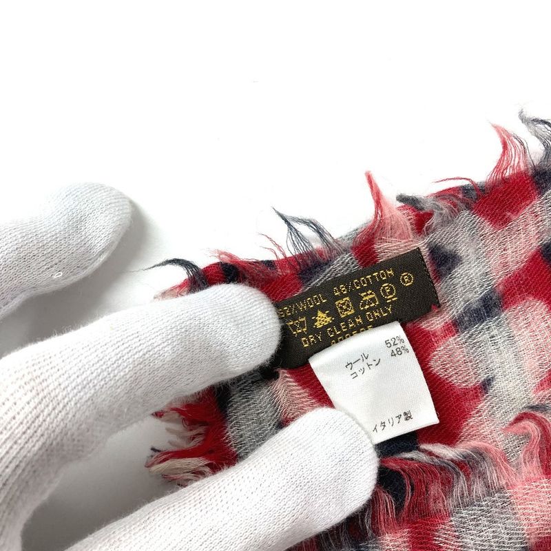 Louis Vuitton Shawl Graffiti Logo Wool Red Scarf