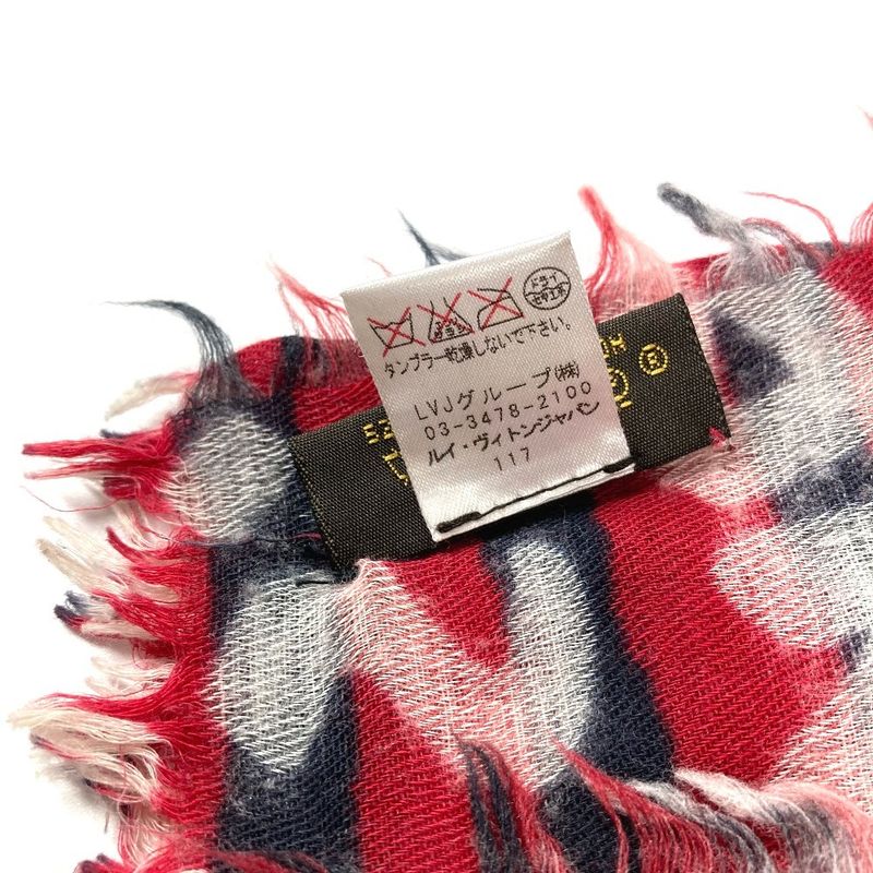 Louis Vuitton Shawl Graffiti Logo Wool Red Scarf