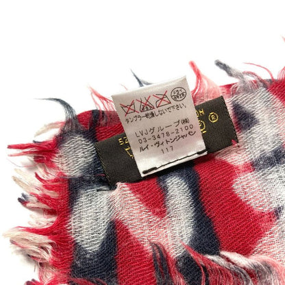 Louis Vuitton Shawl Graffiti Logo Wool Red Scarf