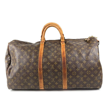 Louis Vuitton Boston Bag Keepall Bandouliere 55 Monogram Canvas Brown