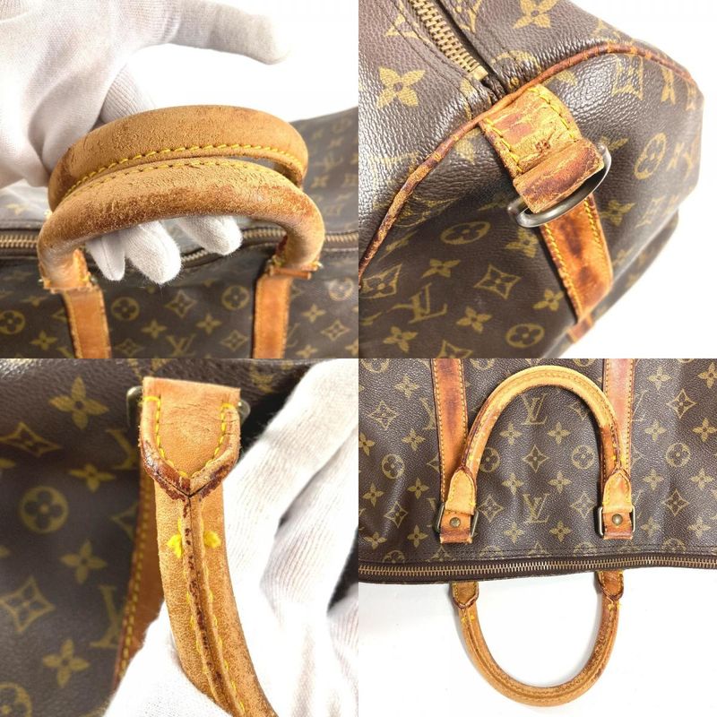 Louis Vuitton Boston Bag Keepall Bandouliere 55 Monogram Canvas Brown