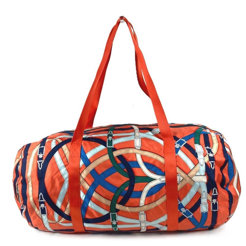 Hermes Shoulder Bag Air Silk Duffle 44 Orange