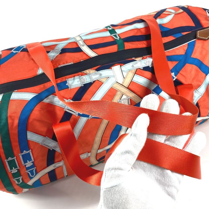 Hermes Shoulder Bag Air Silk Duffle 44 Orange