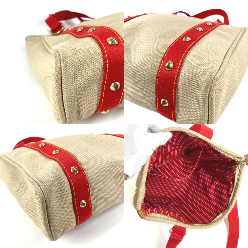Louis Vuitton Shoulder Bag Cabas MM Canvas Beige