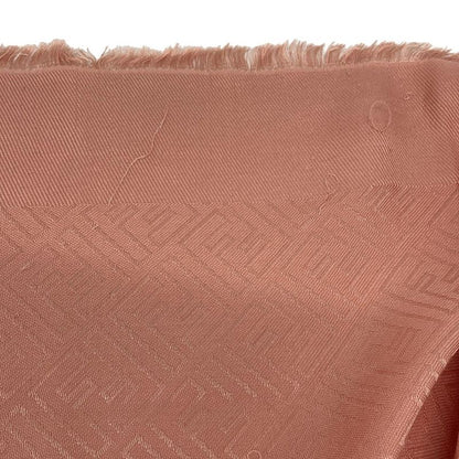 Fendi Shawl Zucca Pattern Pink Wool Silk Scarf
