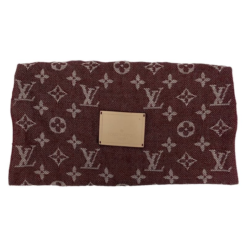 Louis Vuitton Shawl Gold White Cashmere Silk Scarf