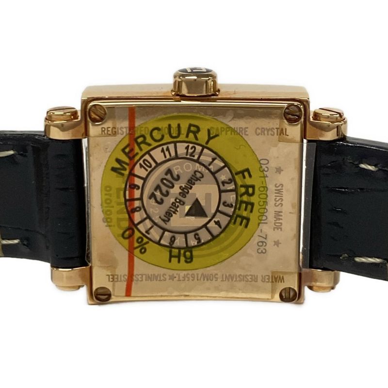 Fendi Watch Leather White Shell Pink Beige