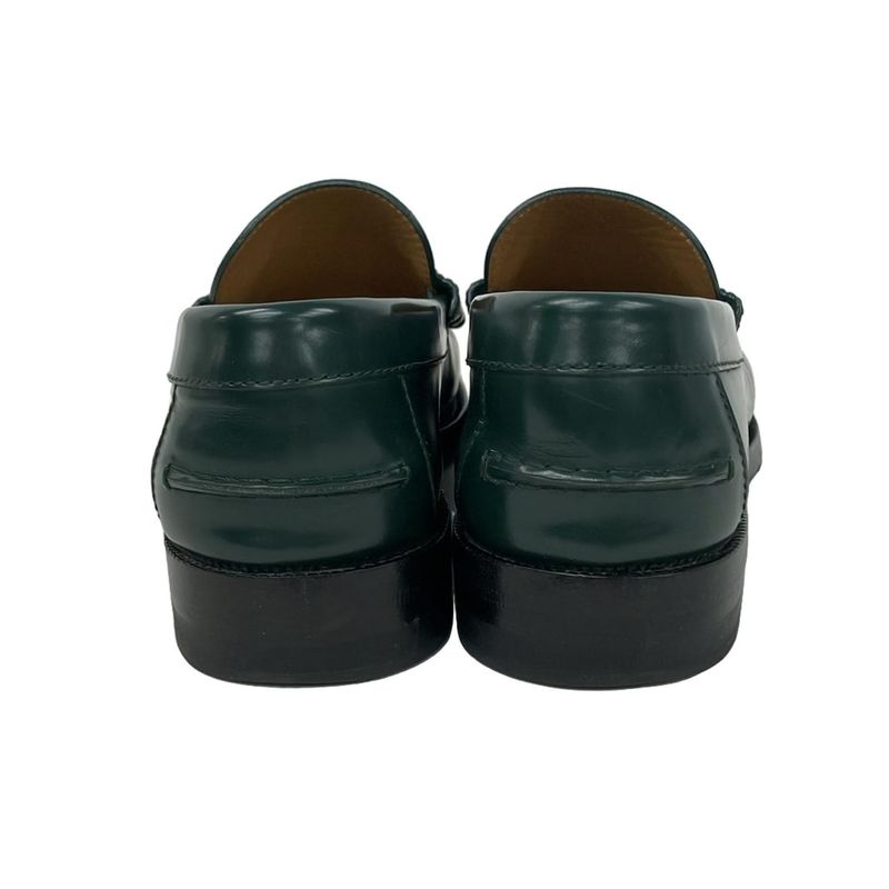 Gucci Loafers 5.5 Interlocking Dark Green Leather