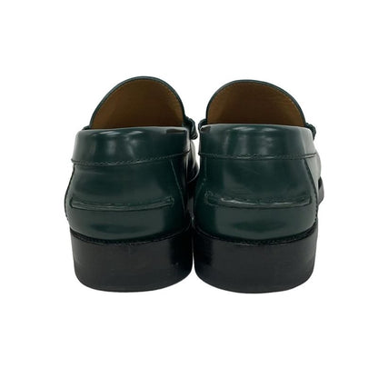 Gucci Loafers 5.5 Interlocking Dark Green Leather