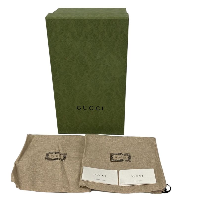 Gucci Loafers 5.5 Interlocking Dark Green Leather