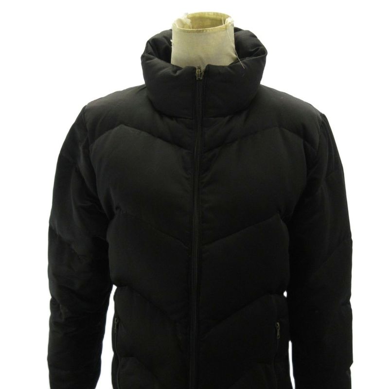 Moncler Blue Tag Norma Afnor Down Coat Zip Up Long Length 2 Black