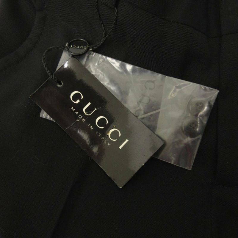 Gucci Tag Era Pants Trousers Straight Pleated 40 Black