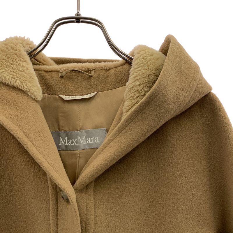 Max Mara Wool Hooded Coat 40 Beige