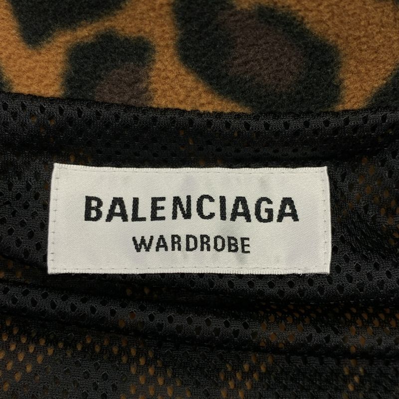 Balenciaga Polyester Leopard Zip Jacket 34 Brown Black
