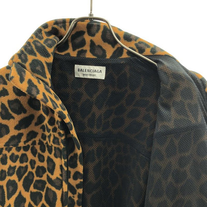 Balenciaga Polyester Leopard Zip Jacket 34 Brown Black
