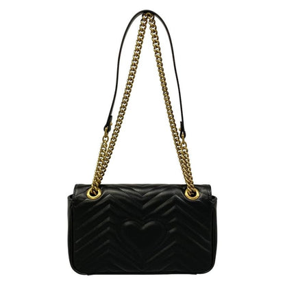 Gucci Shoulder Bag GG Marmont Quilted Small Bag Black Chain Leather