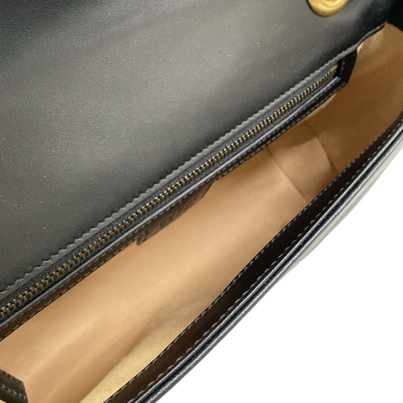 Gucci Shoulder Bag GG Marmont Quilted Small Bag Black Chain Leather