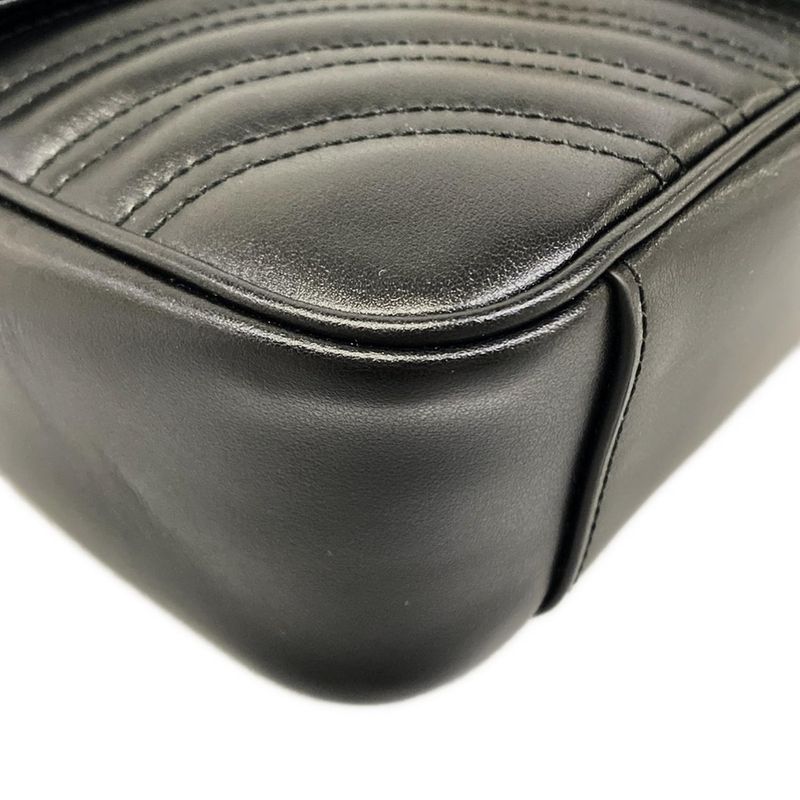 Gucci Shoulder Bag GG Marmont Quilted Small Bag Black Chain Leather