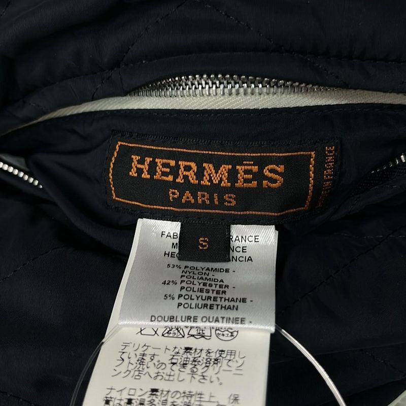 Hermes Jacket S Black Ivory Quilted Reversible
