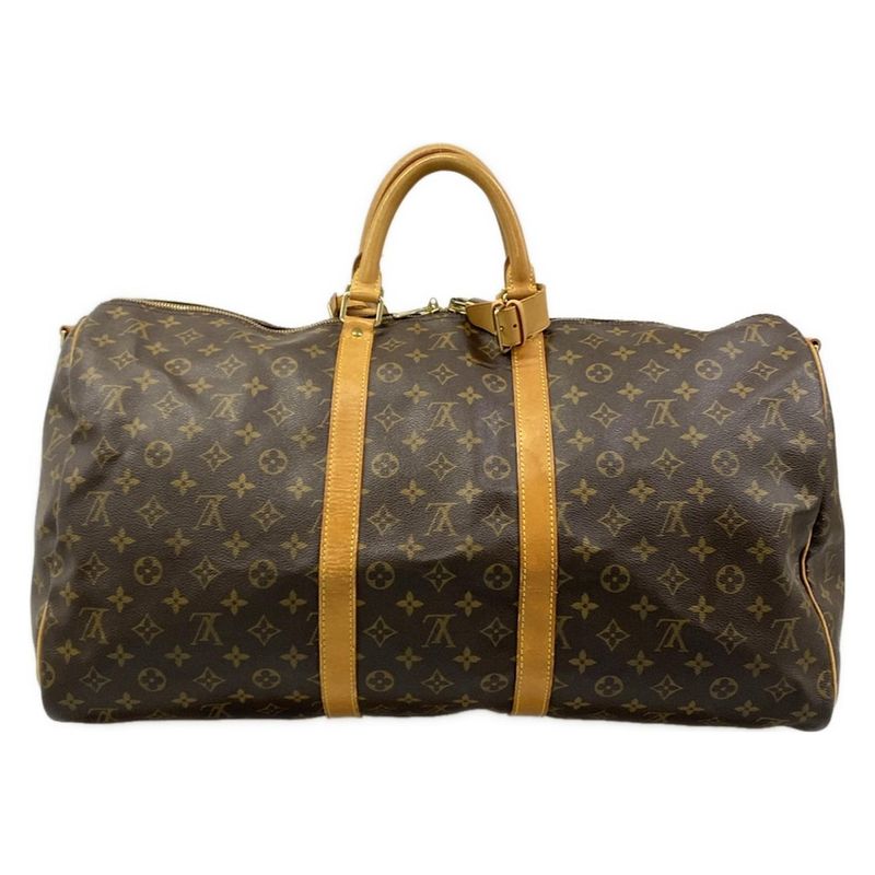 Louis Vuitton Boston Bag Monogram Keepall Bandouliere 55 Name Tag with Initials