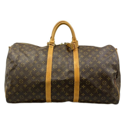 Louis Vuitton Boston Bag Monogram Keepall Bandouliere 55 Name Tag with Initials