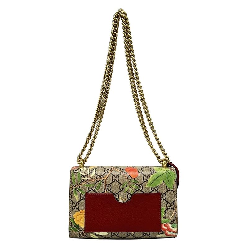 Gucci Shoulder Bag Padlock Small Tian Beige Ebony Multi Chain Leather