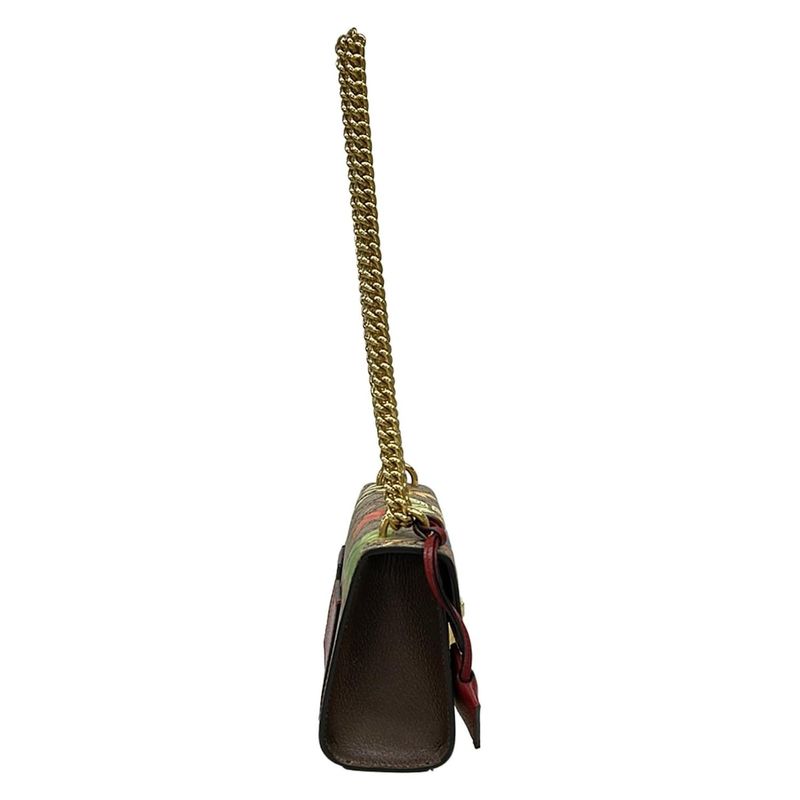 Gucci Shoulder Bag Padlock Small Tian Beige Ebony Multi Chain Leather